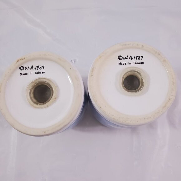 VTG 1987 HAPPINESS IS HOMEMADE Geese 2 Piece Ceramic Salt & Pepper Shaker Set - Picture 11 of 15